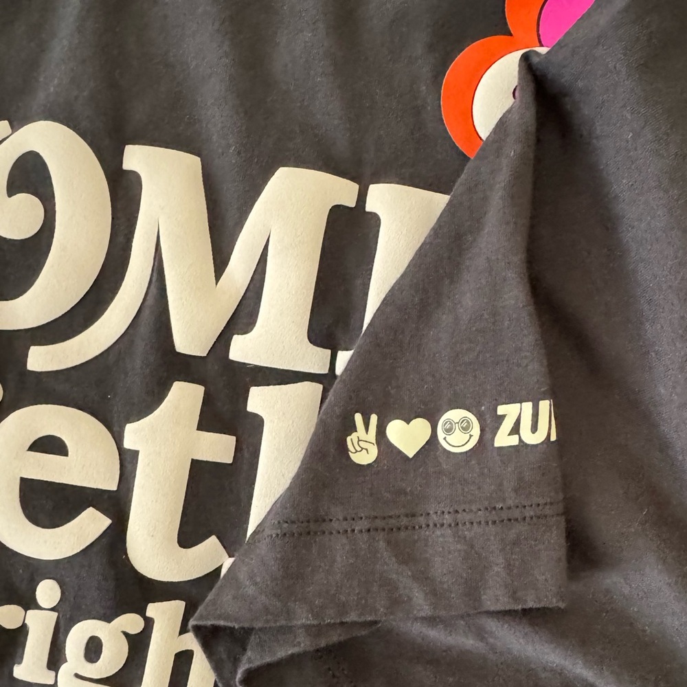 Zumba Come Together Black Loose Crop Top S - image 5